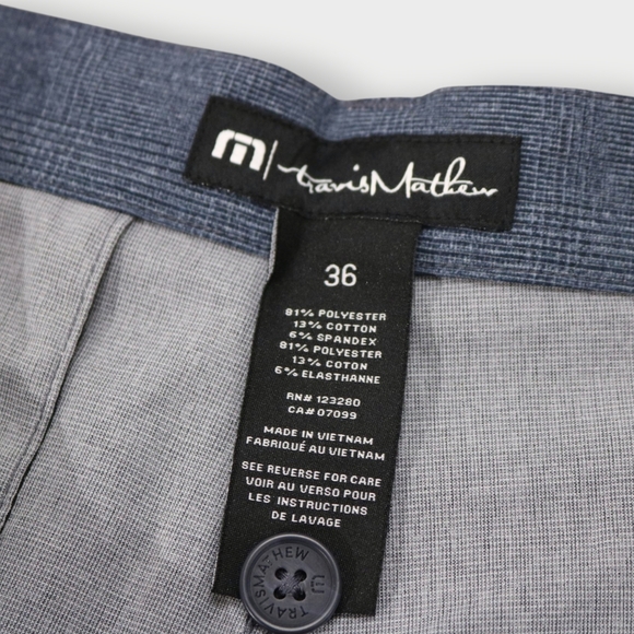 Travis Mathew Grommet Men's Textured PinStripe Blue Golf Shorts Size 36 NEW NWT - Picture 3 of 8